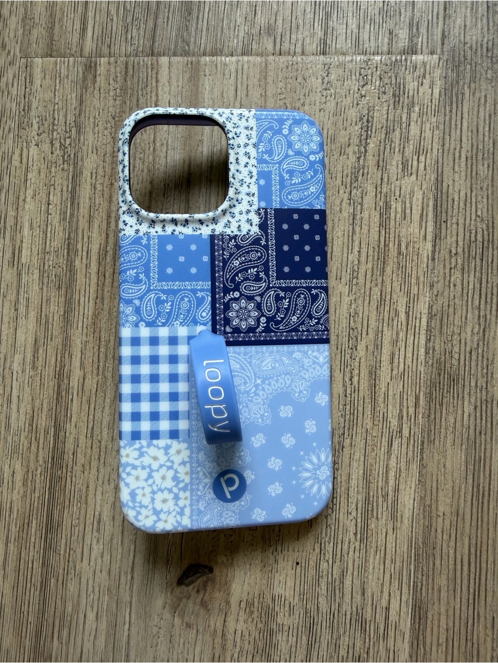 Blue Paisley Patchwork loopy case